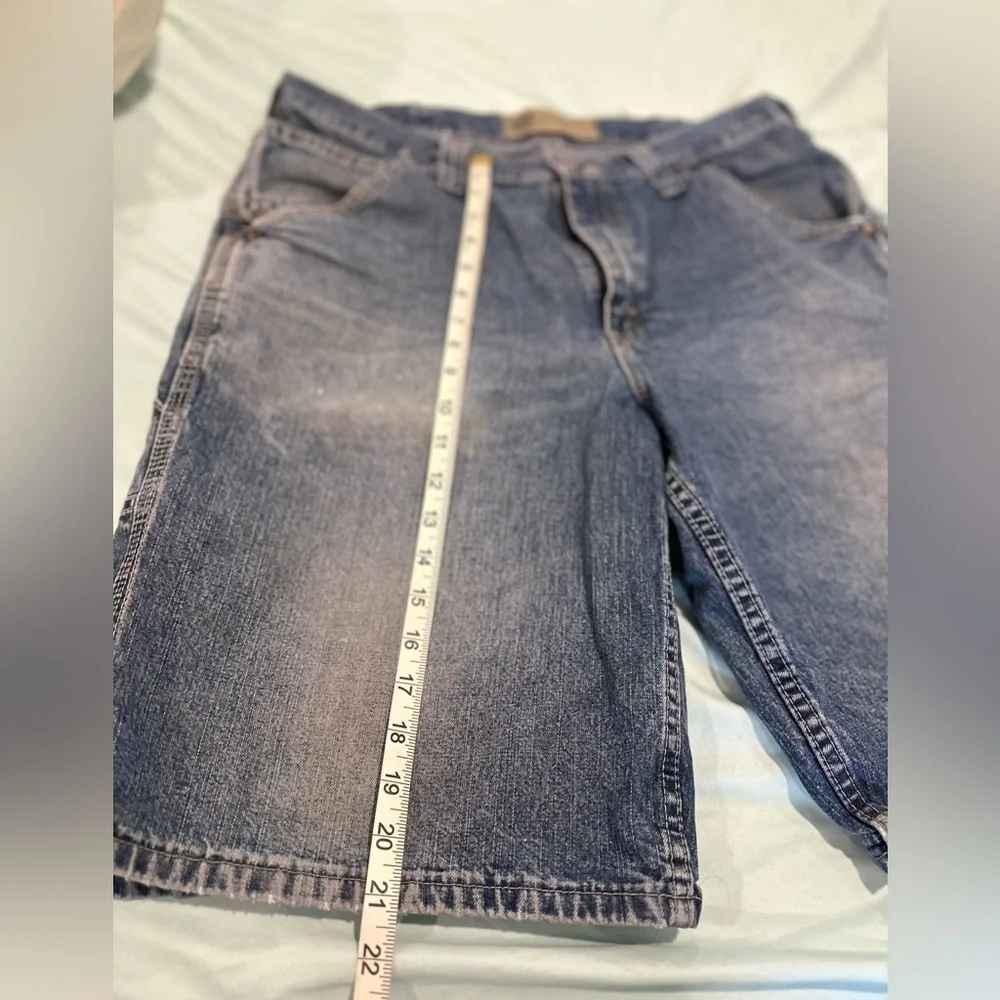 VTG Y2K Mens Sz:36L Lee Dungarees Jorts light Wash Carpenter Cargo Denim Shorts